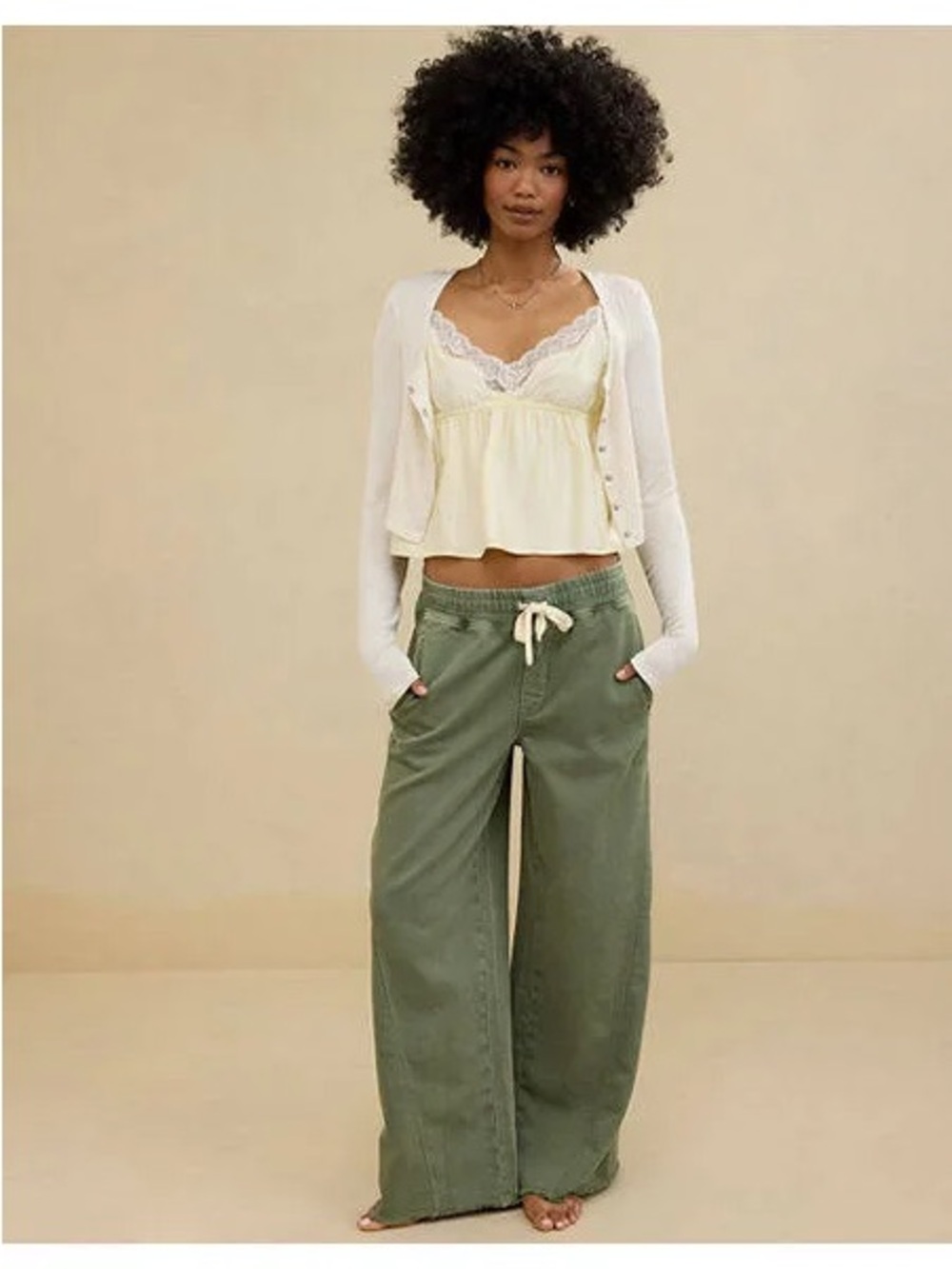 Aerie Soft Landing Trouser Olive Fun